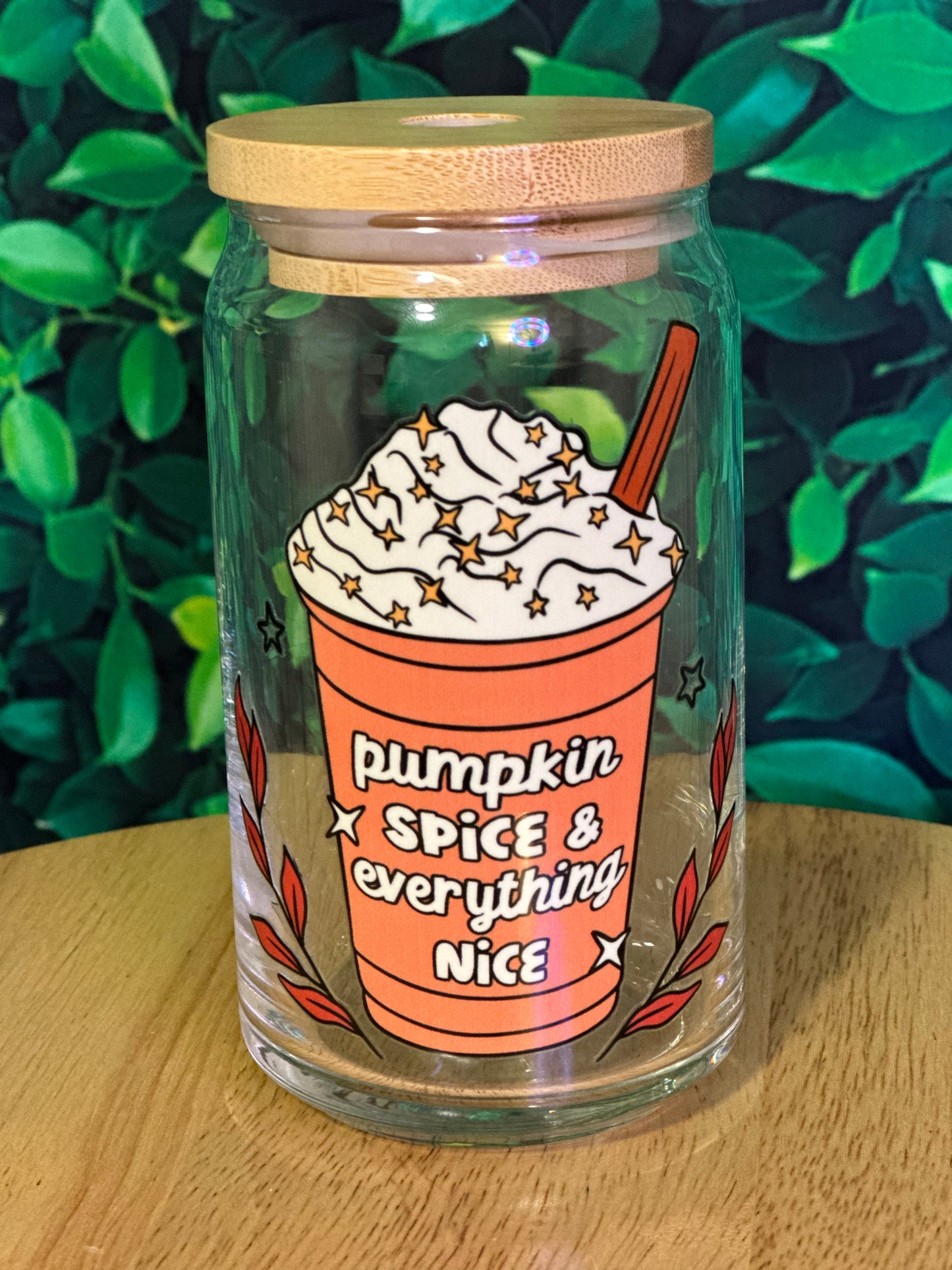 Pumpkin spice and everything nice glass cup