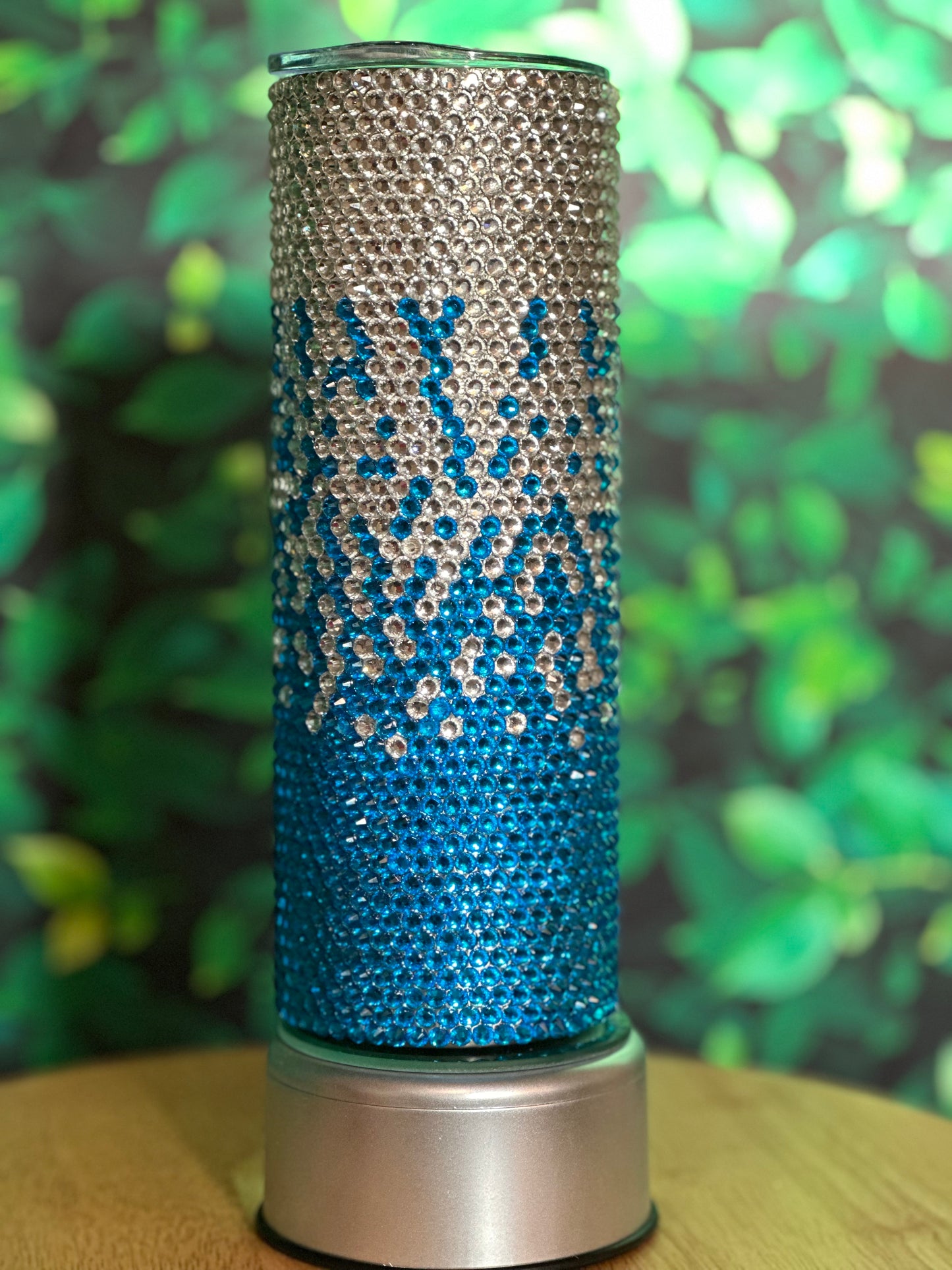 Capri Blue and Crystal Ombre Rhinestone Tumbler 20oz