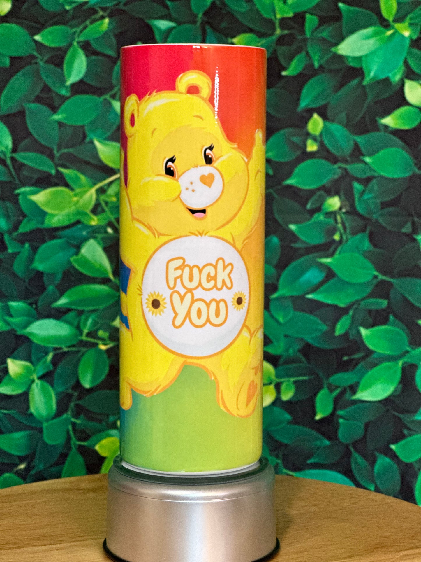 Yellow F You Bear 20oz Sublimation Tumbler